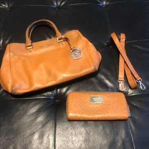 Michael Kors Brown Leather Handbag & Wallet